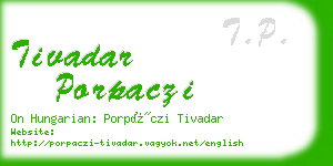 tivadar porpaczi business card